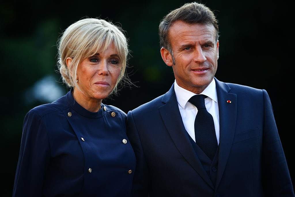 President of France Emmanuel Macron and his wife Brigitte Macron arrive at Royal Palace 'Huis ten Bosch' for the social dinner for Heads of State and Government during the 76th NATO Summit in the World Forum in The Hague, Netherlands on June 24th, 2025.