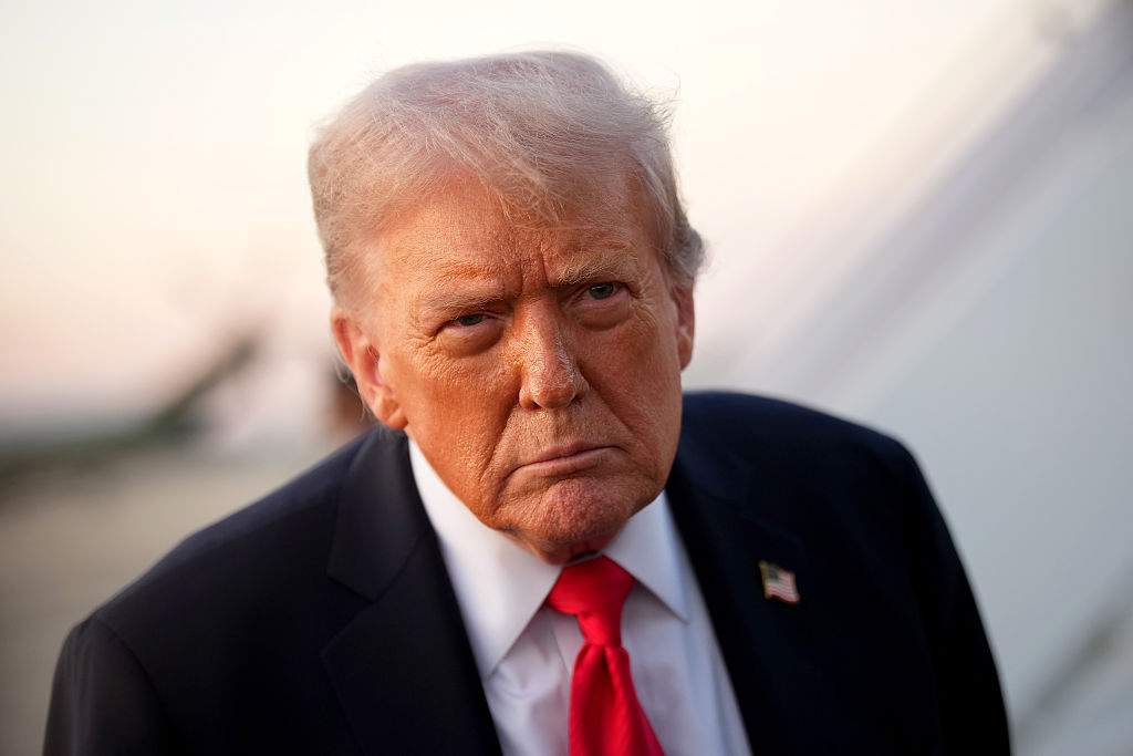 U.S. President Donald Trump steps off Air Force One on September 7, 2025 at Joint Base Andrews, Maryland.