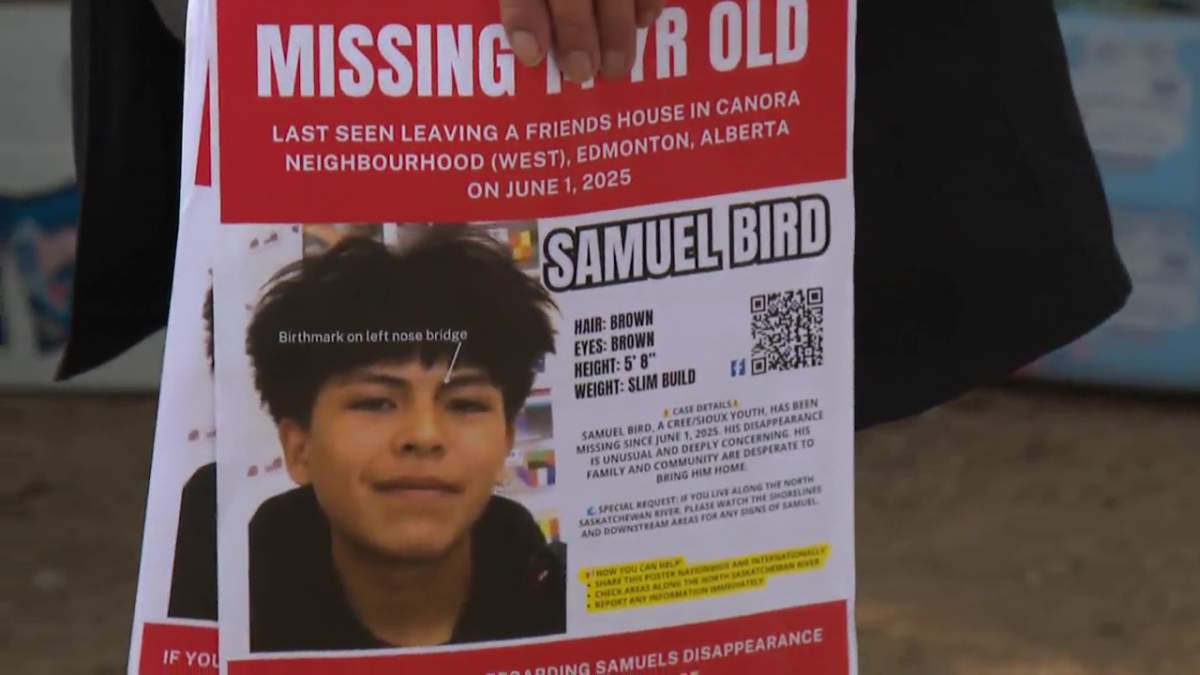 A command post at the Dawson Park boat launch in Edmonton's river valley for volunteers searching for Samuel Bird, a 14-year-old who has been missing since June 1, 2025. Photo taken Sept. 8, 2025.