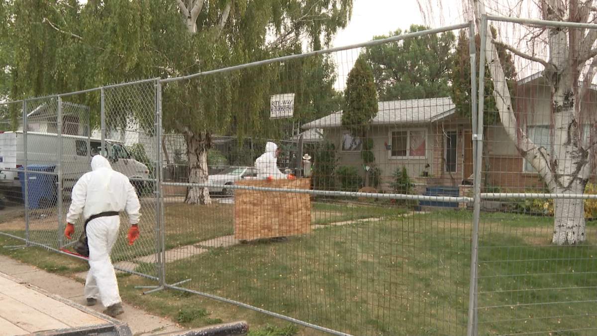 The house was boarded up Wednesday afternoon after the Alberta Sheriff's Safer Communities and Neighbourhoods (SCAN) unit obtained a court order ordering it be shut down for 90 days because of alleged drug activity.