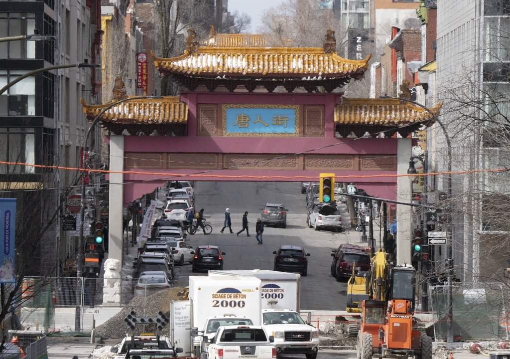 The Chinatown gate is seen on Thursday, March 9, 2023, in Montreal. 