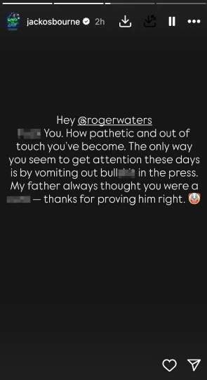 A screenshot of Jack Osbourne's Instagram Stories.