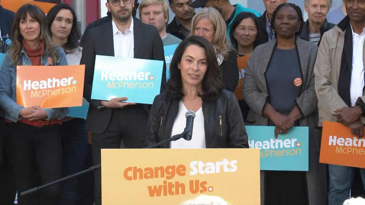 Edmonton Strathcona MP, Heather McPherson, made the announcement that she's running to be the new leader of the federal NDP, before a crowd of supporters in Edmonton on Sunday.
