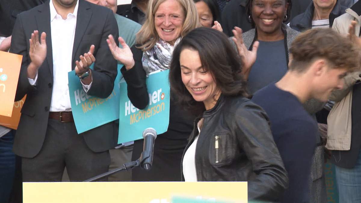 Edmonton Strathcona MP, Heather McPherson, made the announcement that she's running to be the new leader of the federal NDP, before a crowd of supporters in Edmonton on Sunday.