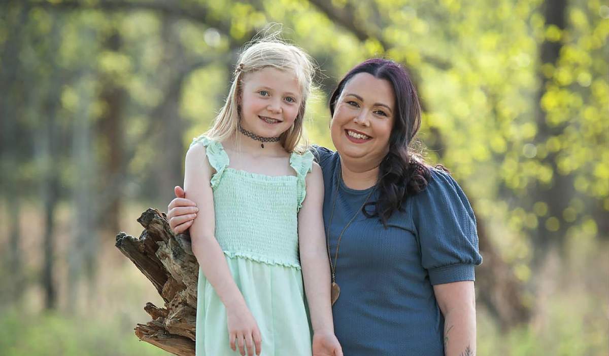 Skyelar Schmidt and her mother Kira Schulz, right, are shown in this handout photo taken in Airdrie, Alta.