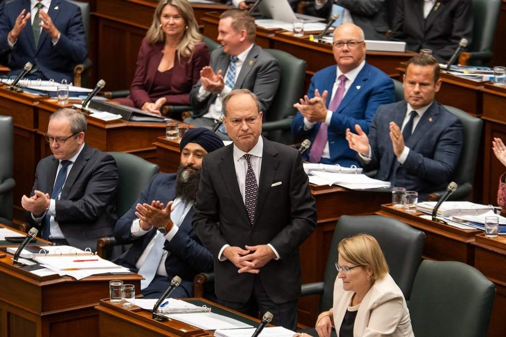 Minister of Finance Peter Bethlenfalvy speaks during Question Period at Queen’s Park in Toronto, on Monday, Oct. 20, 2025. 