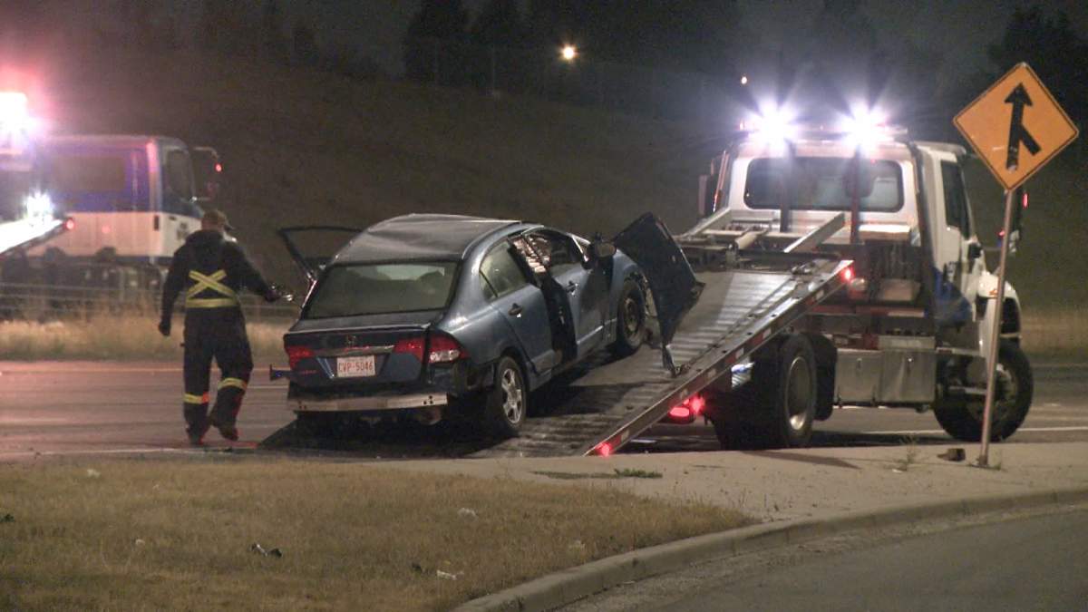 Calgary police say one person was critically injured in a 3 vehicle, overnight crash at one of the city's most notoriously dangerous intersections.