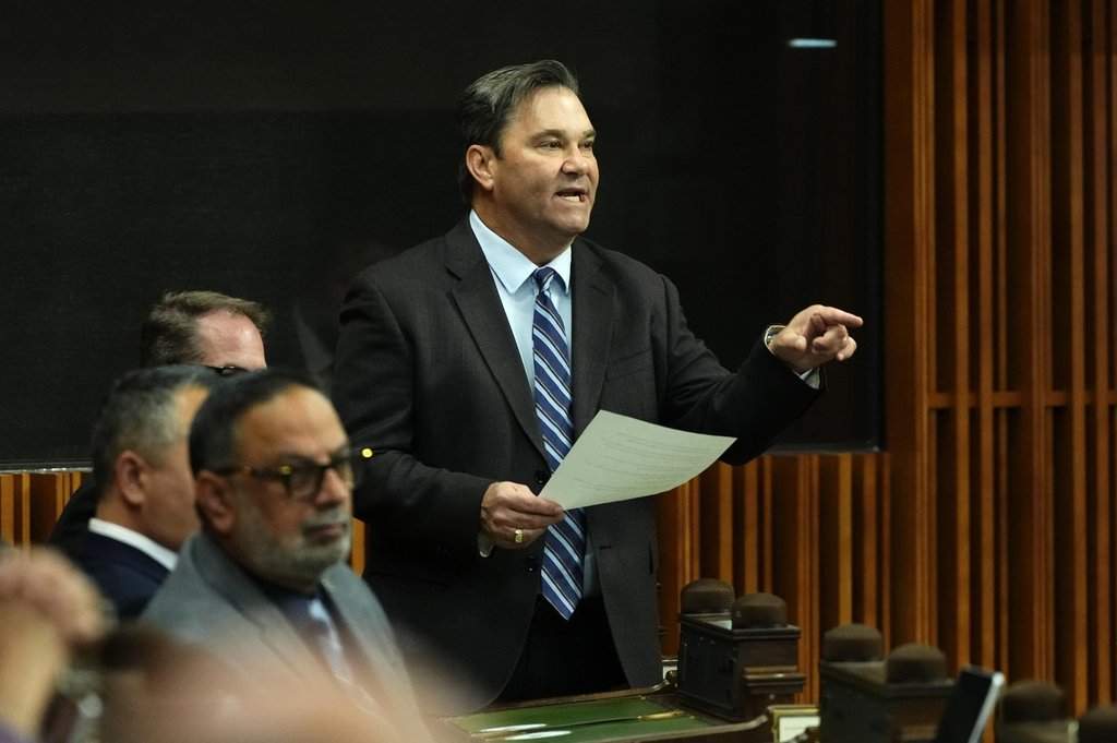 Interim NDP leader Don Davies rises during Question Period in the House of Commons on Parliament Hill in Ottawa, Friday, June 20, 2025. THE CANADIAN PRESS/Justin Tang.