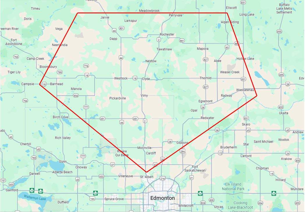 Map of area where abandoned well containing Ruth Clarke's remains is believed to be located.