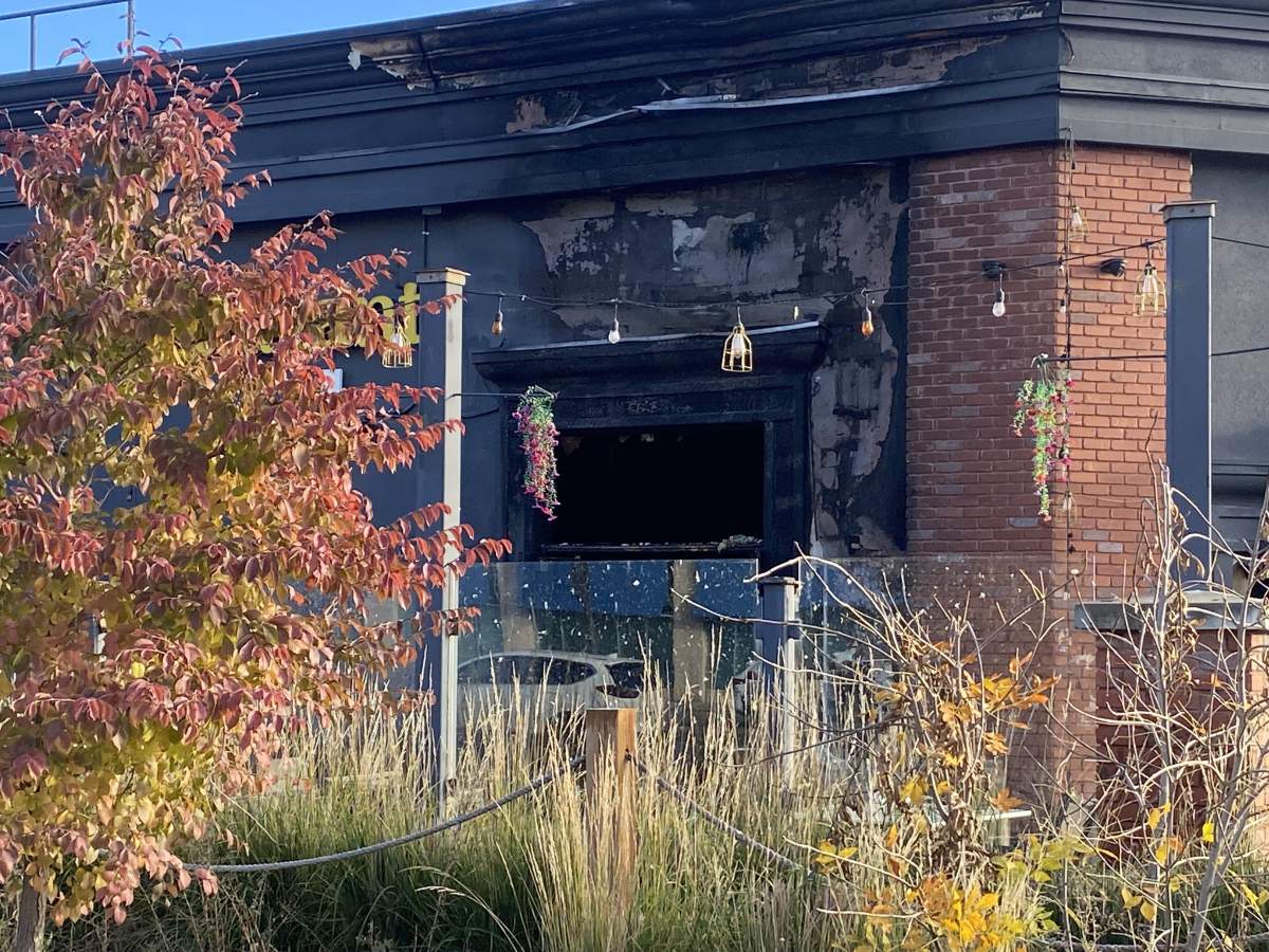 The aftermath of a fire at Boujee Restaurant and Bar on Main Street in Winnipeg.