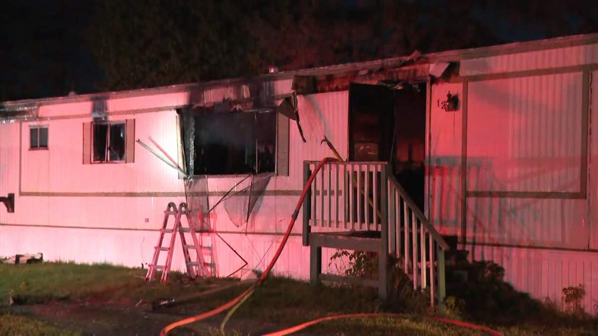 The fire broke out early Friday morning in a trailer park in the Shepard Industrial area near 86 Avenue and 24 Street southeast.