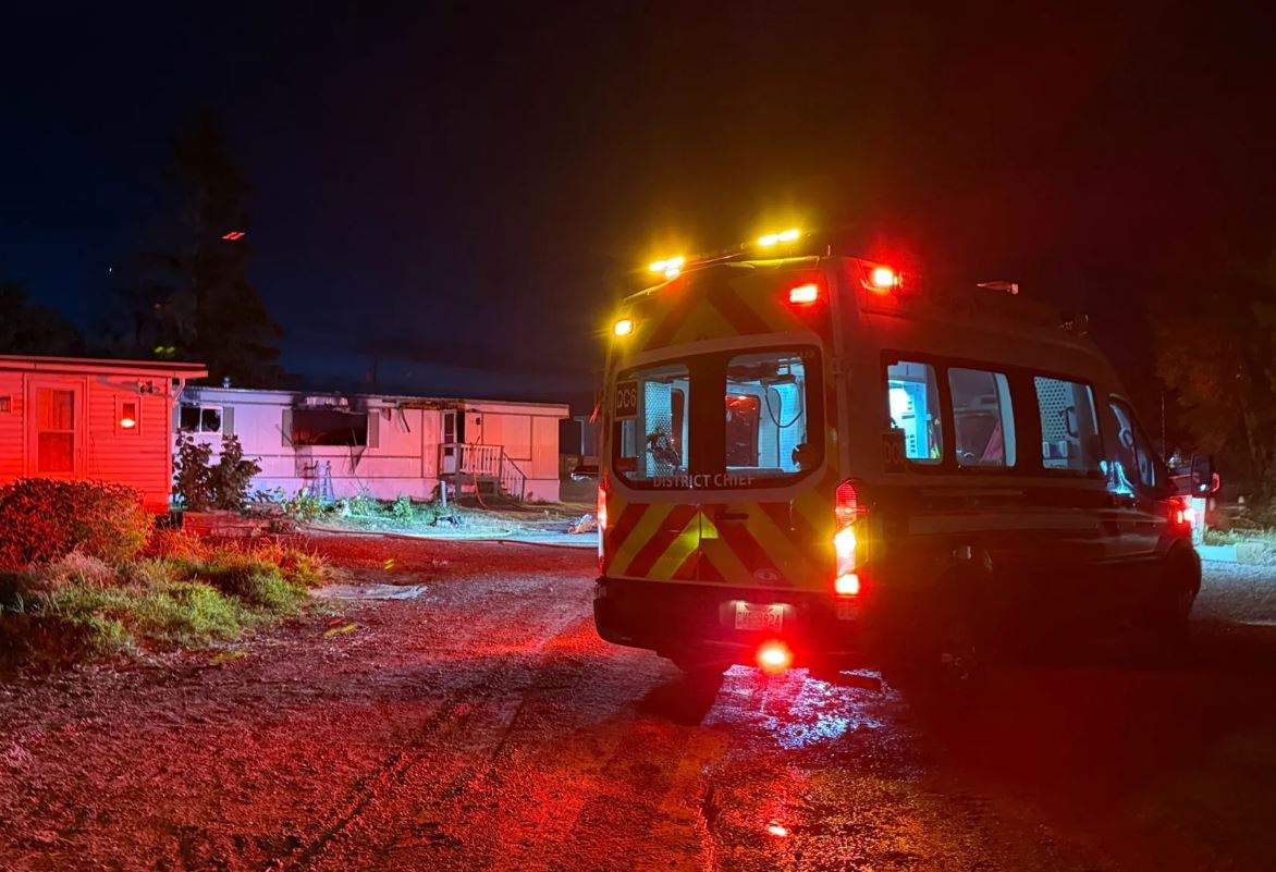 One person is dead after an early morning fire in a mobile home park in Calgary's southeast Shepard Industrial area. 