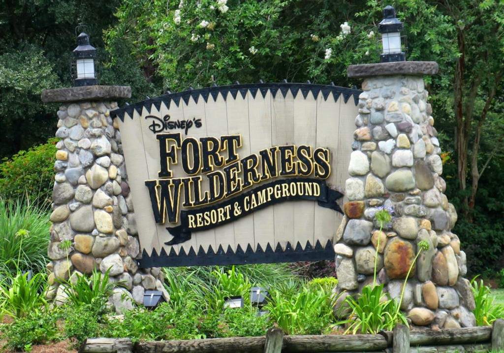 A view of the entrance signage at Disney's Fort Wilderness Resort & Campground, at Walt Disney World in Lake Buena Vista, Fla., Monday, June 22, 2020.