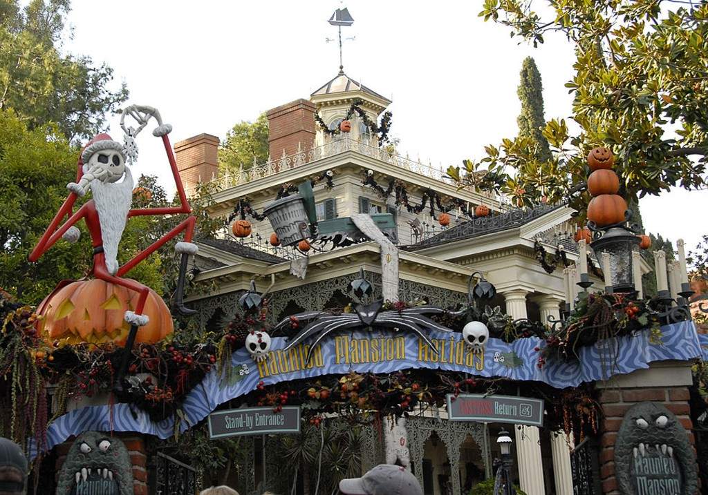Tim Burton's 'Nightmare Before Christmas' Haunted Mansion at Disneyland's Sleeping Beauty's Holiday Castle and 'Believe In Holiday Magic' Fireworks spectacular held at Disneyland Resort on December 13, 2007 in Anaheim, California.