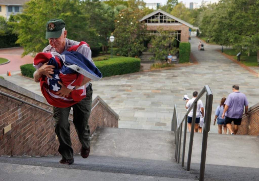 Park rangers spend the first morning of the government shutdown closing down the Fort Sumter National Monument center including taking down the American flag Wednesday, Oct. 1, 2025, in Charleston, S.C.