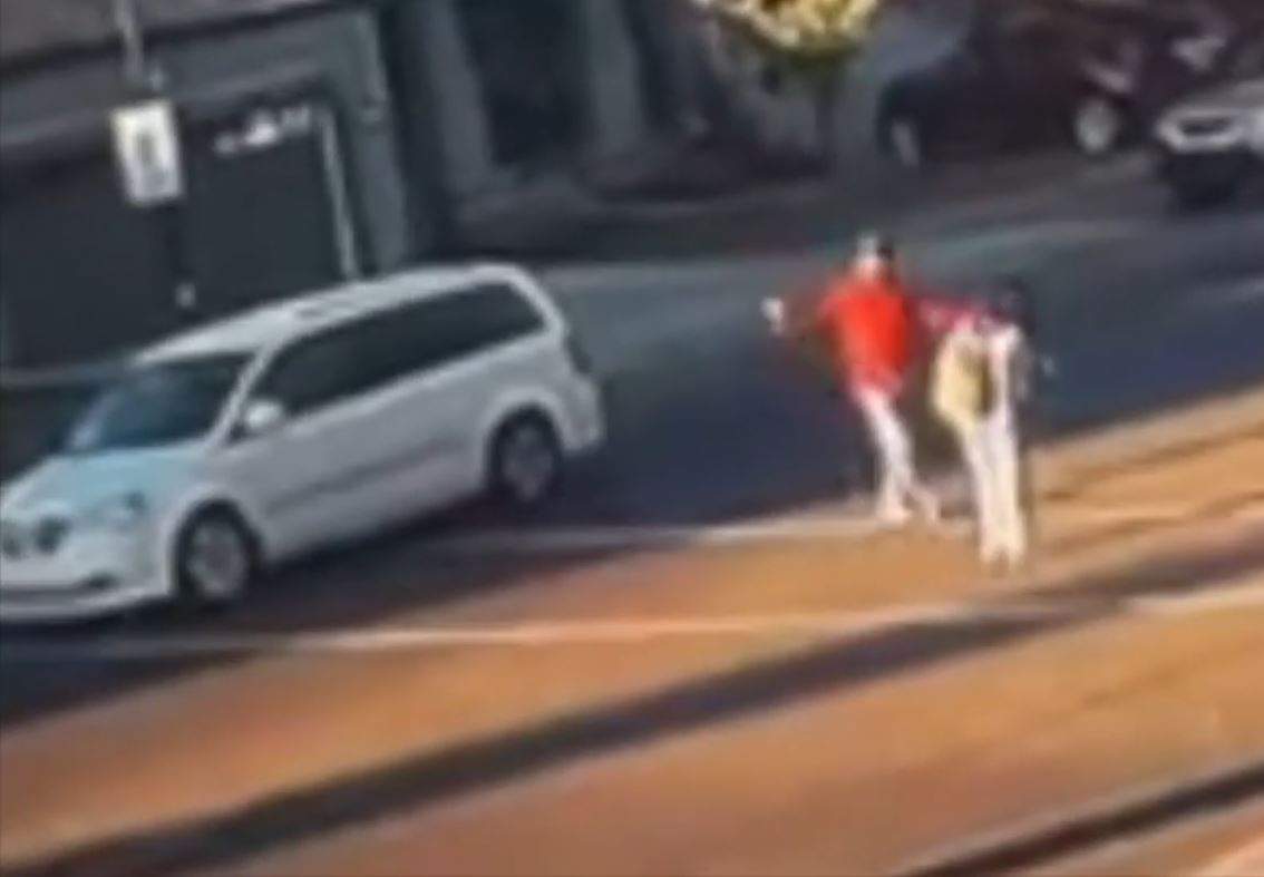 Video of the accident shows the driver of the van, get out of his vehicle and he appears to confront the pedestrian, before getting back into his van and driving away.