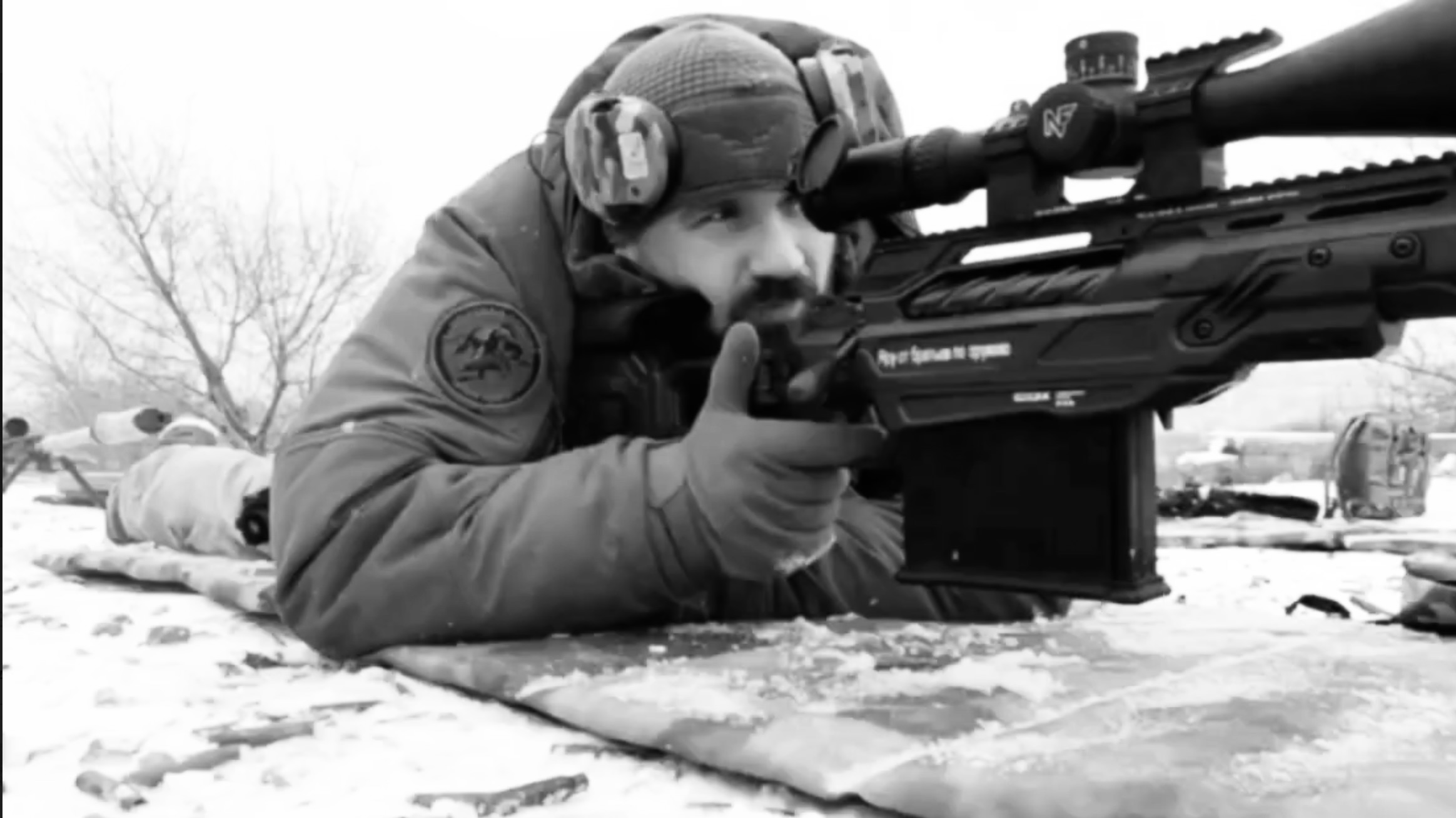 Russian sniper with what was described as a Canadian-made rifle.