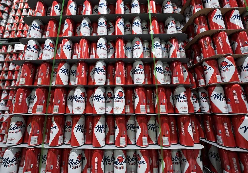 Cans of Molson Canadian Beers are shown during a plant tour at the Molson Coors Toronto Brewery in Toronto on Tuesday, May 27, 2025. THE CANADIAN PRESS/Nathan Denette.