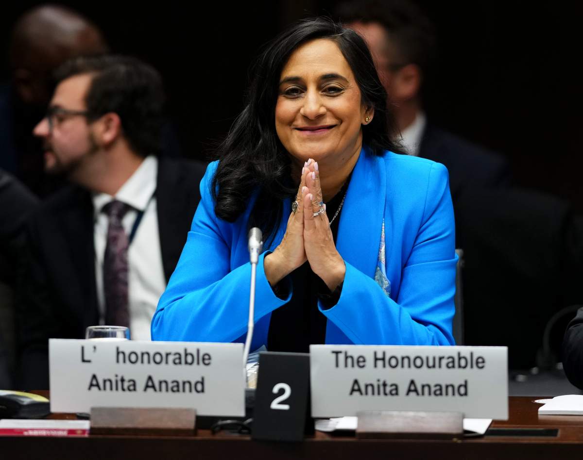 Minister of Foreign Affairs Anita Anand appears as a witness at a Senate Committee on Foreign Affairs and International Trade in Ottawa on Thursday, Nov. 27, 2025.