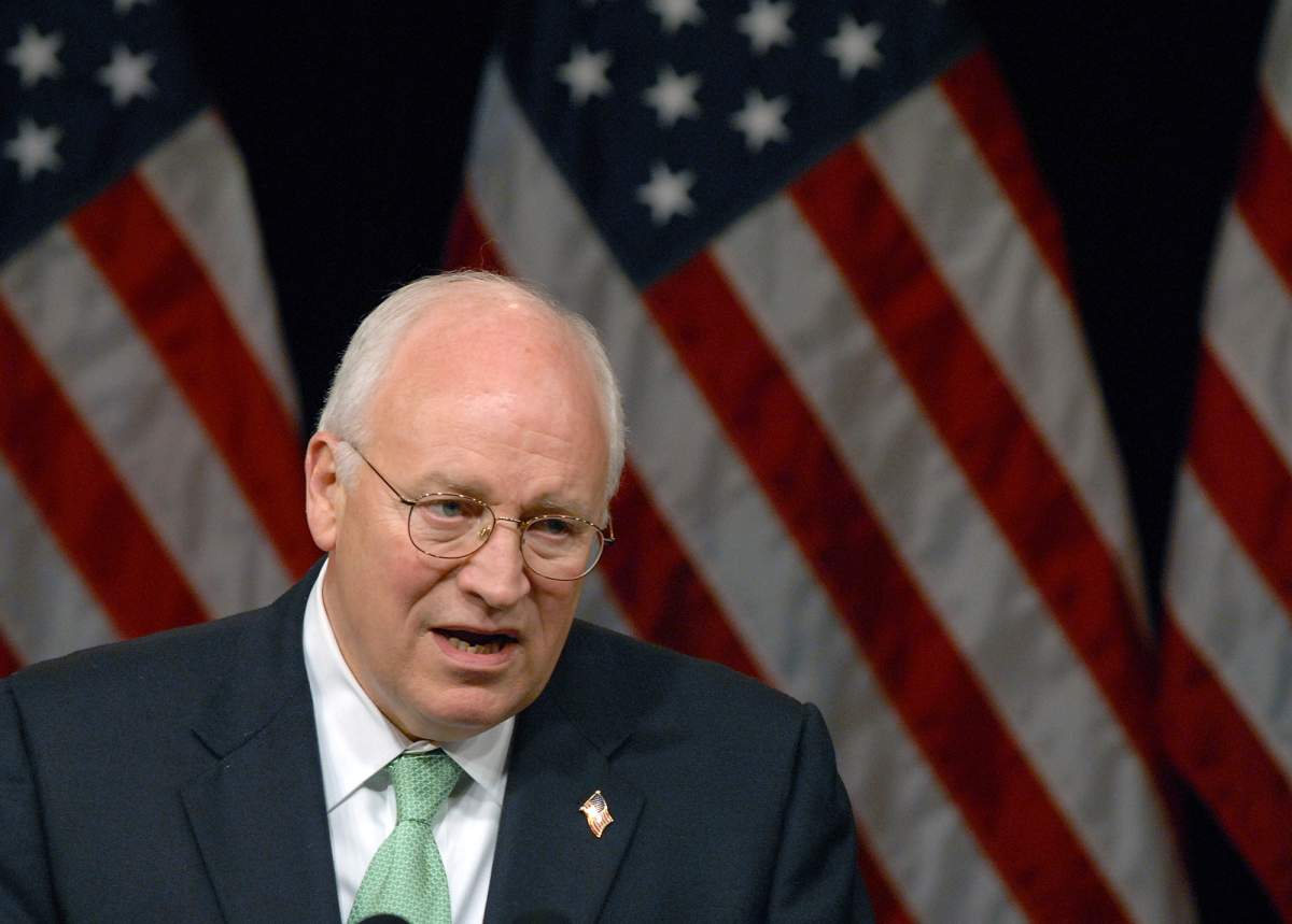 Vice President Dick Cheney addresses a campaign rally for Gus Bilirakis, a Republican who is running for the Tampa Bay area congressional seat his father is vacating in Tampa, Fla. July 21, 2006.