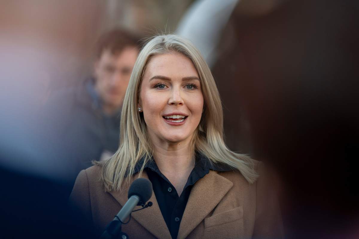 White House press secretary Karoline Leavitt speaks with reporters at the White House on Nov. 24, 2025, in Washington.