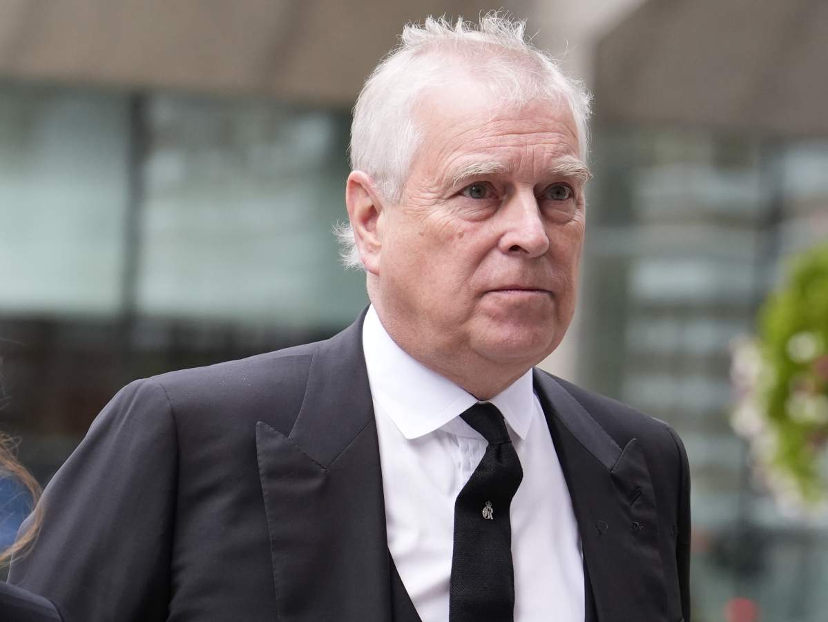 Then-Prince Andrew arriving for the Requiem Mass service for the Duchess of Kent, at Westminster Cathedral, central London.