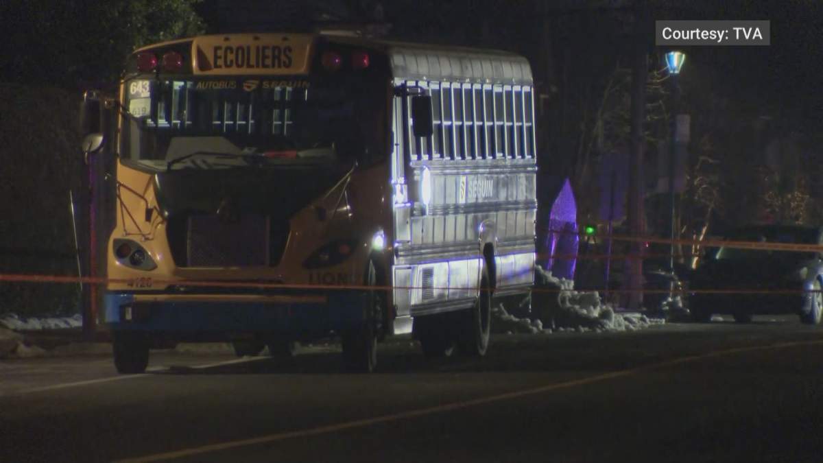 Image from the scene after a 13-year-old girl was struck and killed in Laval.