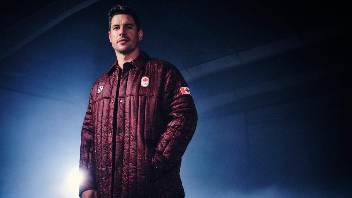 Team Canada's Sidney Crosby wears a Lululemon design.