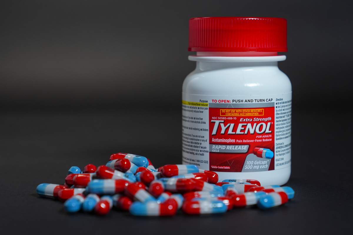 Extra Strength Tylenol is shown in Carmel, Ind., Tuesday, Sept. 23, 2025.
