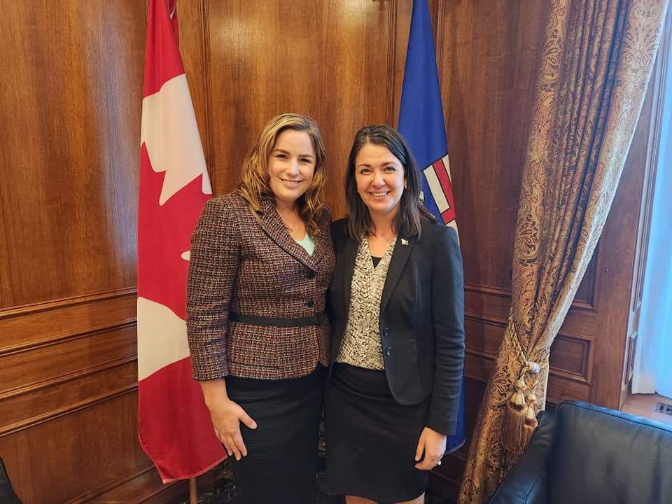 The MLA for the riding of Airdrie-East, Angela Pitt is seen here with Premier Danielle Smith, in a post on social media.