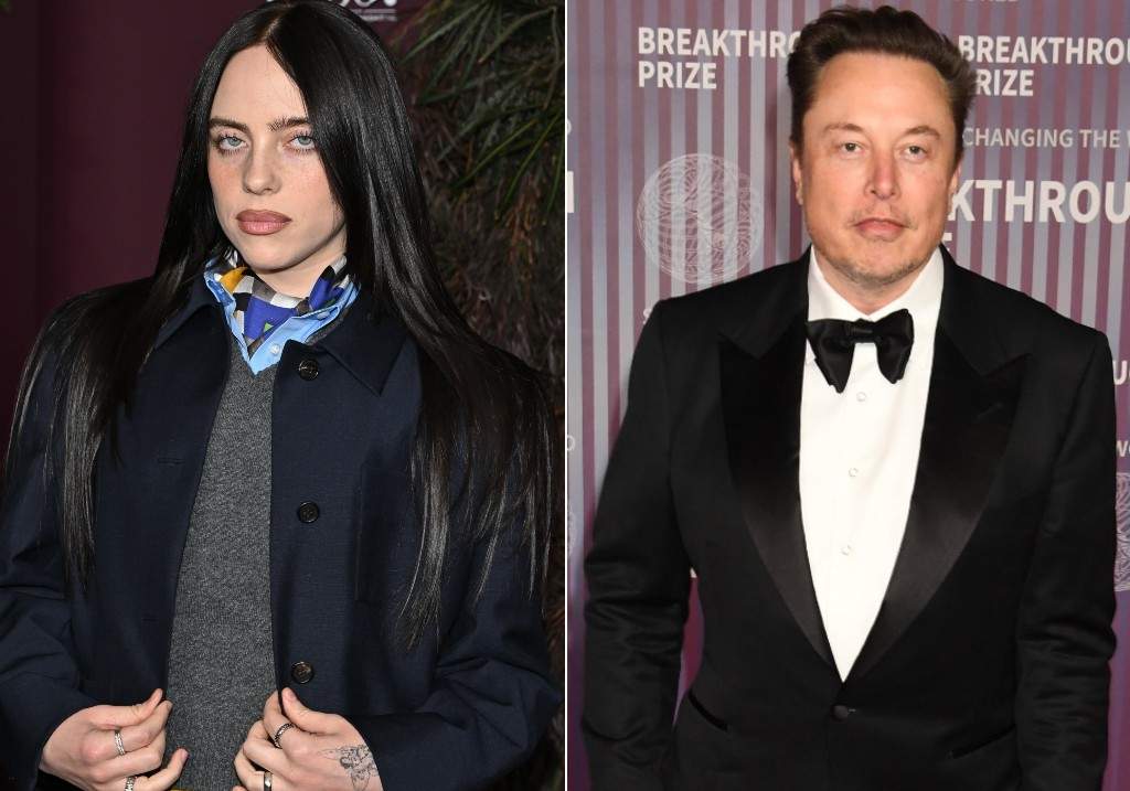(L-R:) Billie Eilish attends the WSJ. Magazine Innovator Awards at The Museum of Modern Art on Oct. 29, 2025, in New York and Elon Musk at the 10th Annual Breakthrough Prize Ceremony at the Academy Museum of Motion Pictures on April 13, 2024.