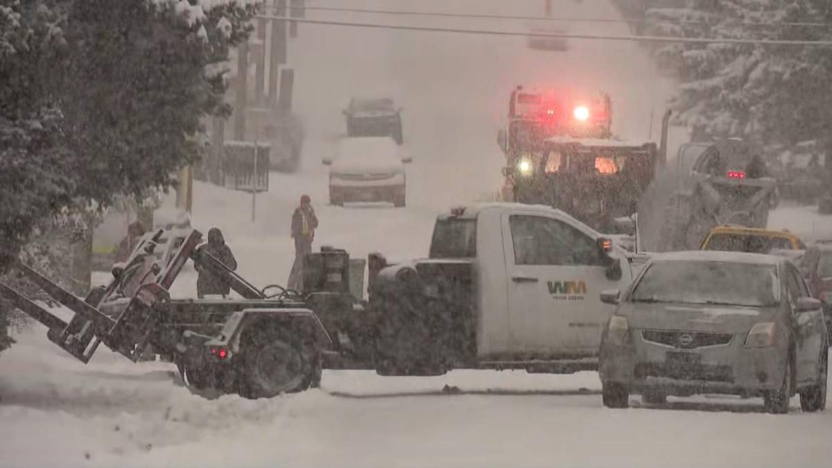Emergency crews were forced to shut down this street in the Calgary community of Bankview on Monday morning when several vehicles crashed into each other after failing to navigate a hilly street.