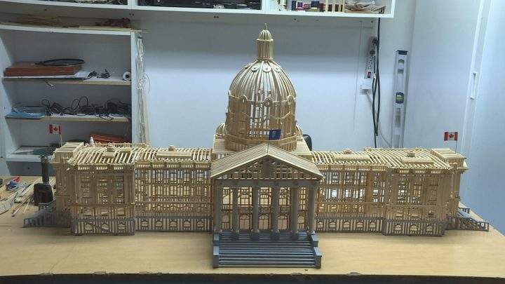 Matchstick model of the Alberta Legislature.