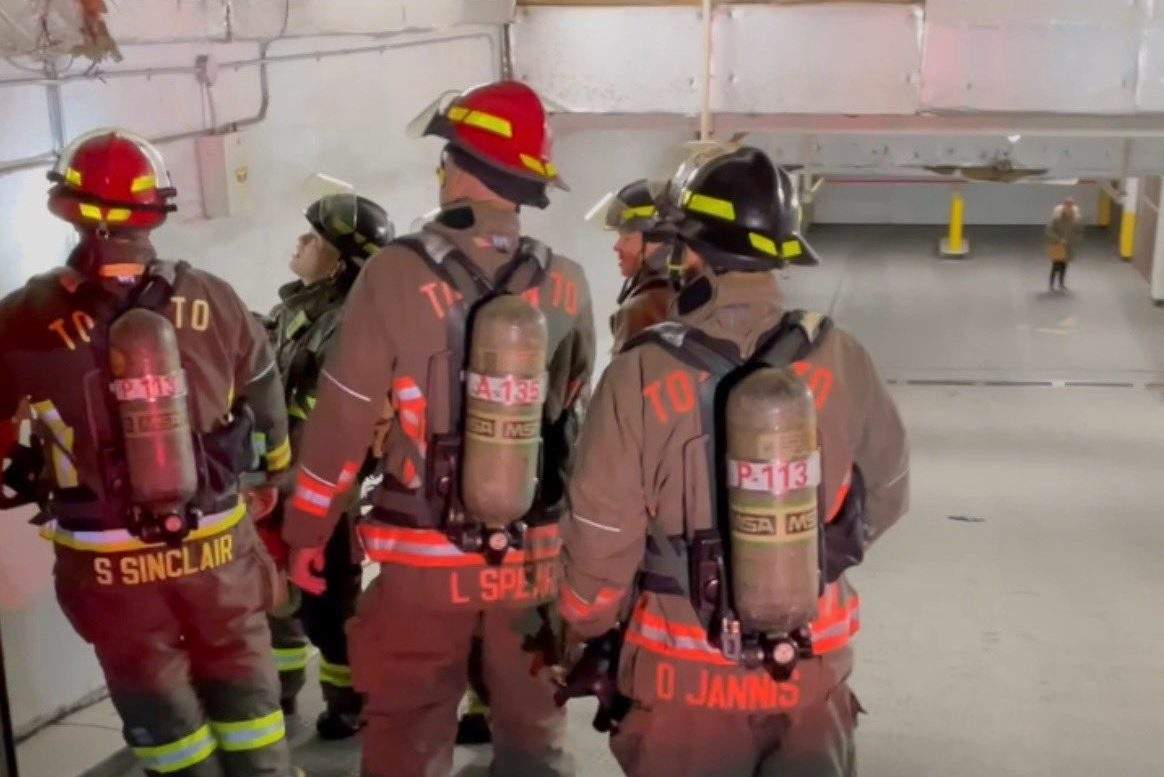 Crews at a Toronto apartment building dealing with a "complex fire" that has displaced residents in 408 units.