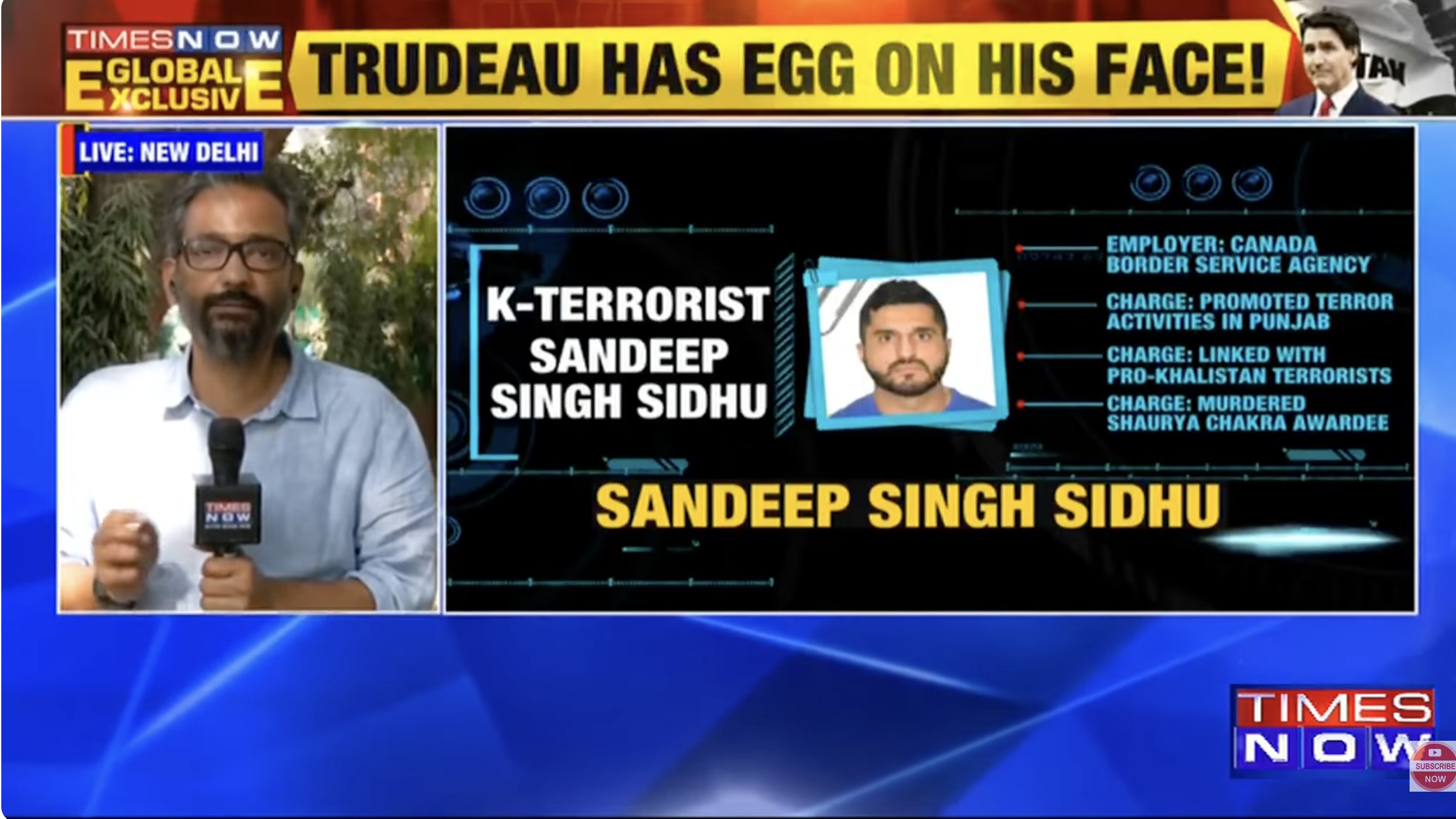 Indian news agency falsely reporting CBSA officer Sandeep Sidhu is a wanted terrorist.