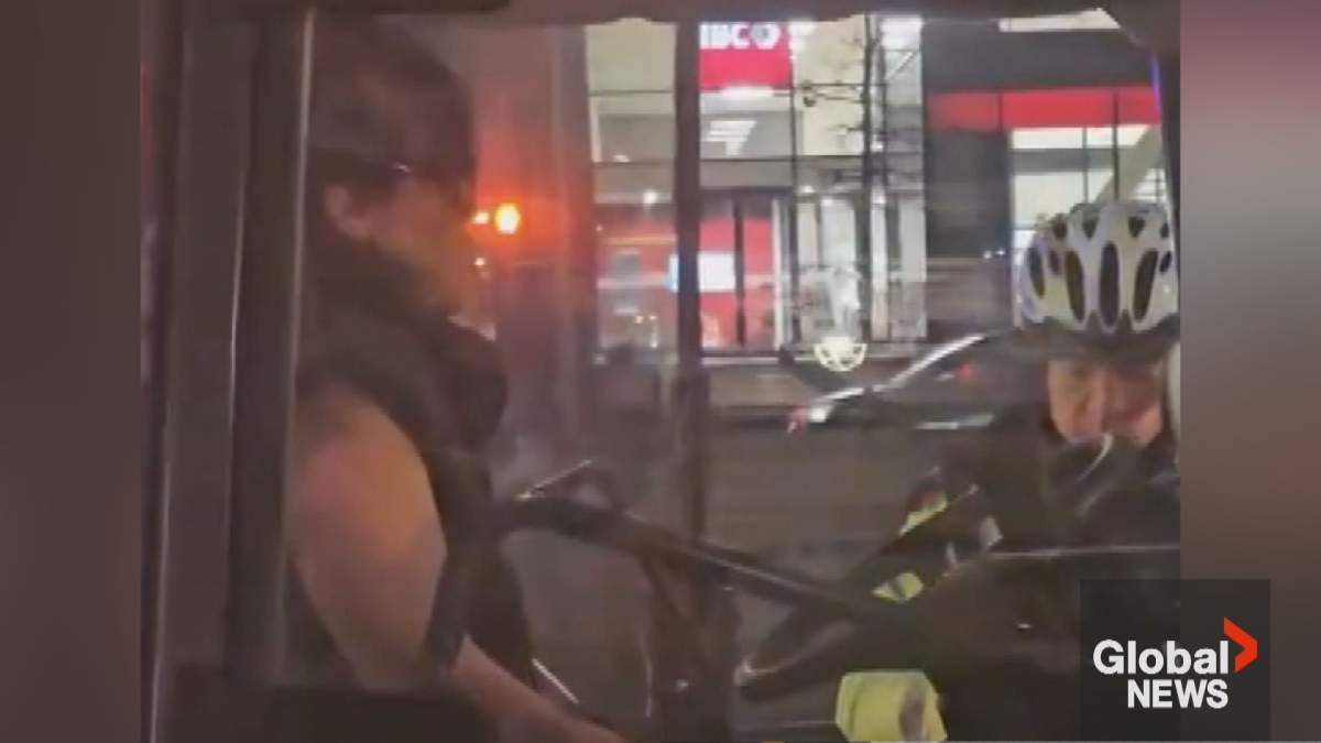 Footage snows the snow plough in Toronto.