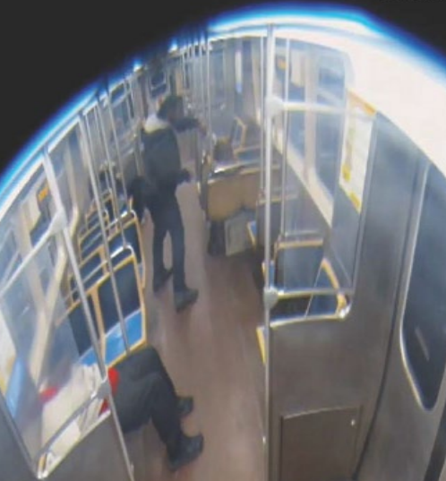 Reed pours a liquid over the victim's head and body.