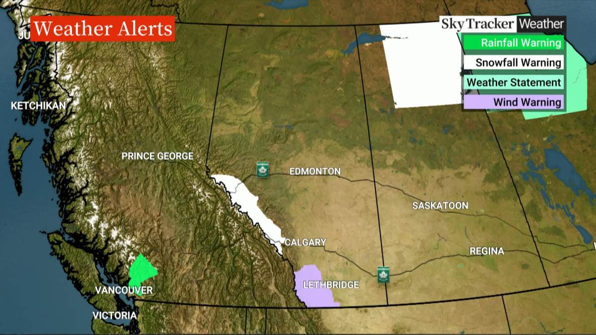 With some large temperature swings and up to 30 cm of snow in the forecast for the Rocky Mountains, travellers are being warned of the possibility of road closures and an increase in the avalanche danger.