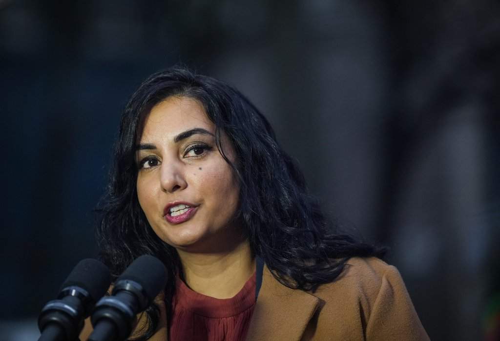 B.C. Attorney General Niki Sharma responds to questions outside B.C. Supreme Court in Vancouver, on Monday, Nov. 27, 2023. THE CANADIAN PRESS/Darryl Dyck.