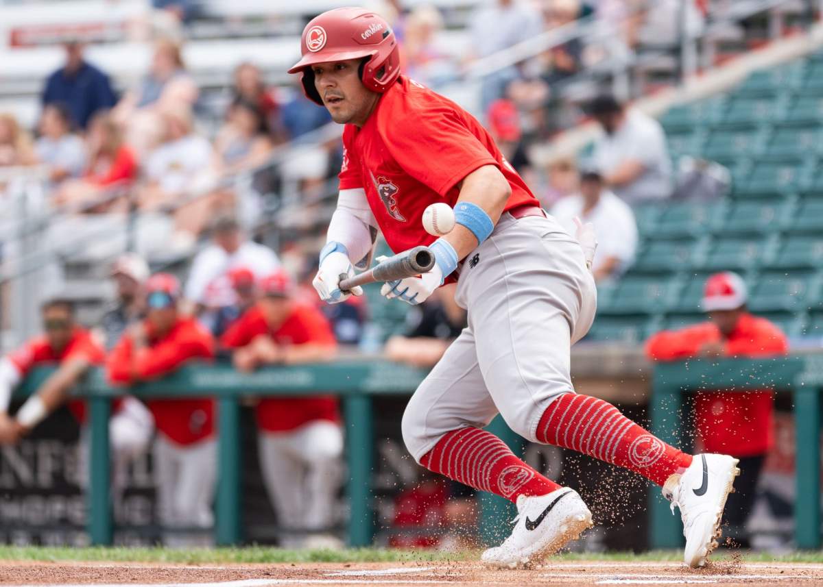 Ramón Bramasco at the plate for the Winnipeg Goldeyes.