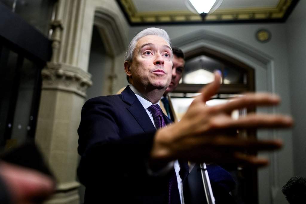 Minister of Finance and National Revenue Francois-Philippe Champagne speaks to reporters following a Liberal caucus meeting on Parliament Hill in Ottawa on Wednesday, Dec. 3, 2025. THE CANADIAN PRESS/Spencer Colby.