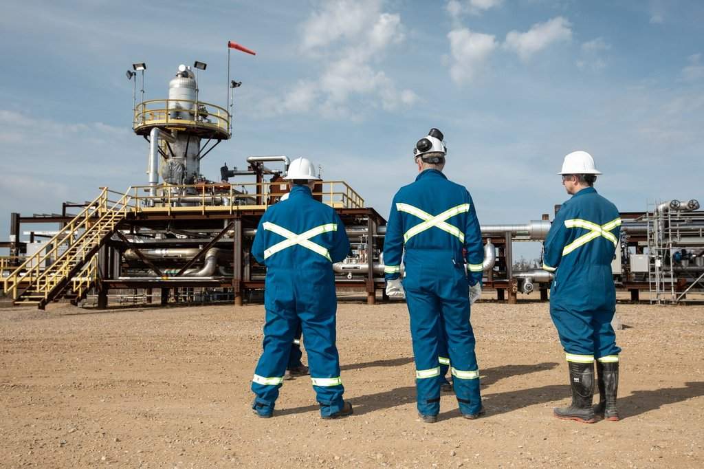 FILE: Workers at the Cenovus Christina Lake oilsands facility steam-assisted gravity drainage (SAGD) pad southeast of Fort McMurray, Alta., on Wednesday, April 24, 2024.