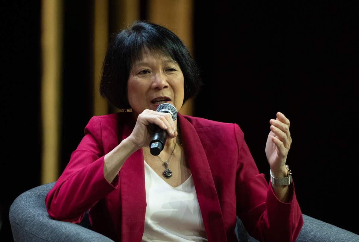 Toronto Mayor Olivia Chow speaks during a panel at the Federation of Canadian Municipalities conference in Ottawa on May 30, 2025.