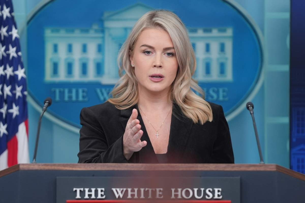White House press secretary Karoline Leavitt speaks during a press briefing at the White House, Thursday, Nov. 20, 2025, in Washington.