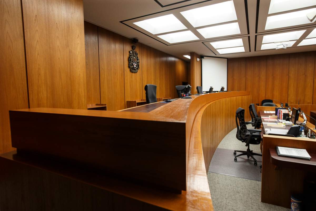 Judges bench at the Edmonton Law Courts building, in Edmonton on Friday, June 28, 2019.