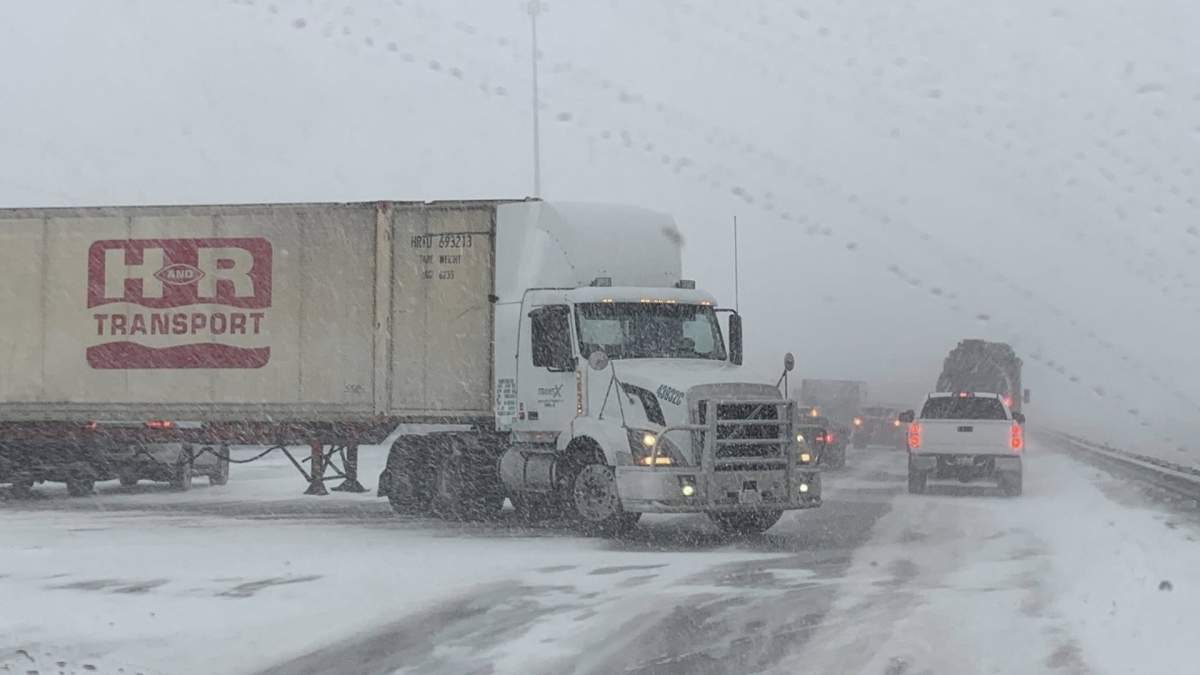 This multiple car pileup happened on the QEII highway between Calgary and Airdrie. It was just one of many crashes that forced the RCMP to shut down the highway between Calgary and Red Deer on Wednesday, Dec. 17, 2025.