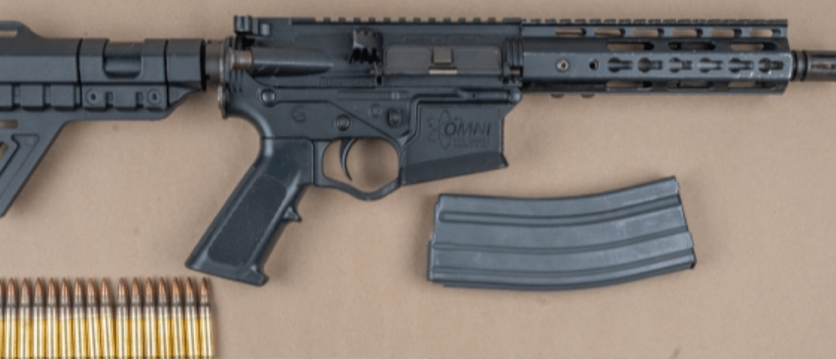 Firearm allegedly seized by police.
