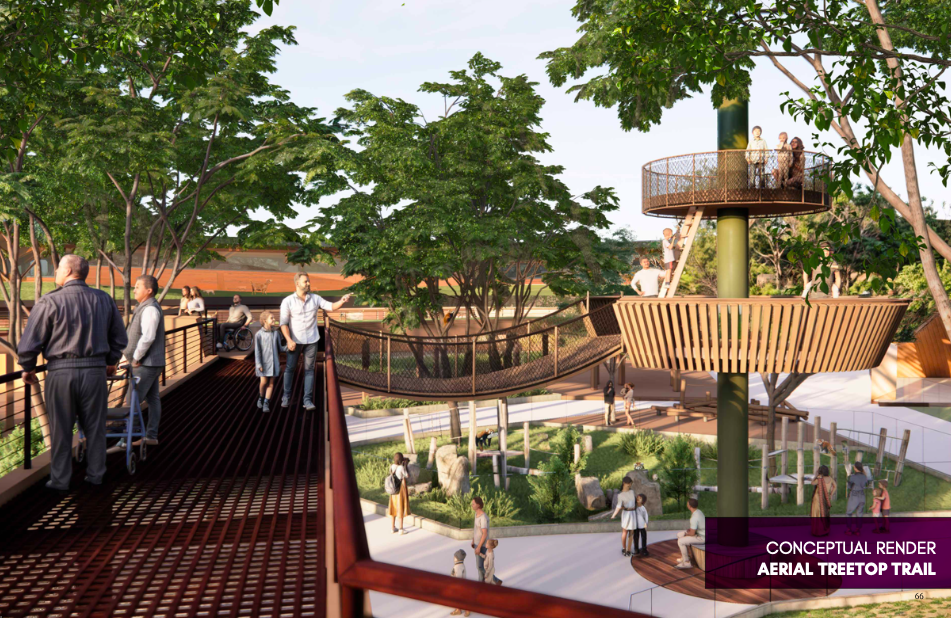 A rendering of the treetop trail planned for the Edmonton Valley Zoo.