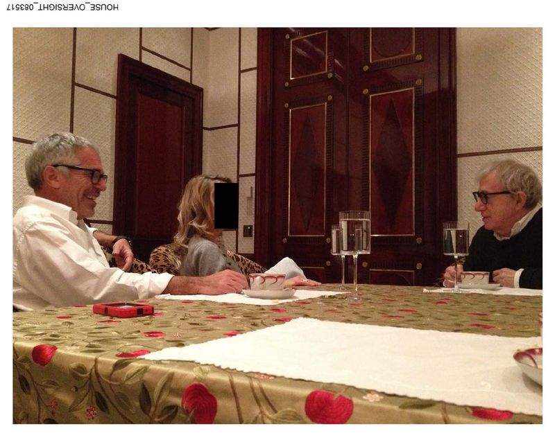 Epstein, Bill Gates and an unidentified woman sit round a table.