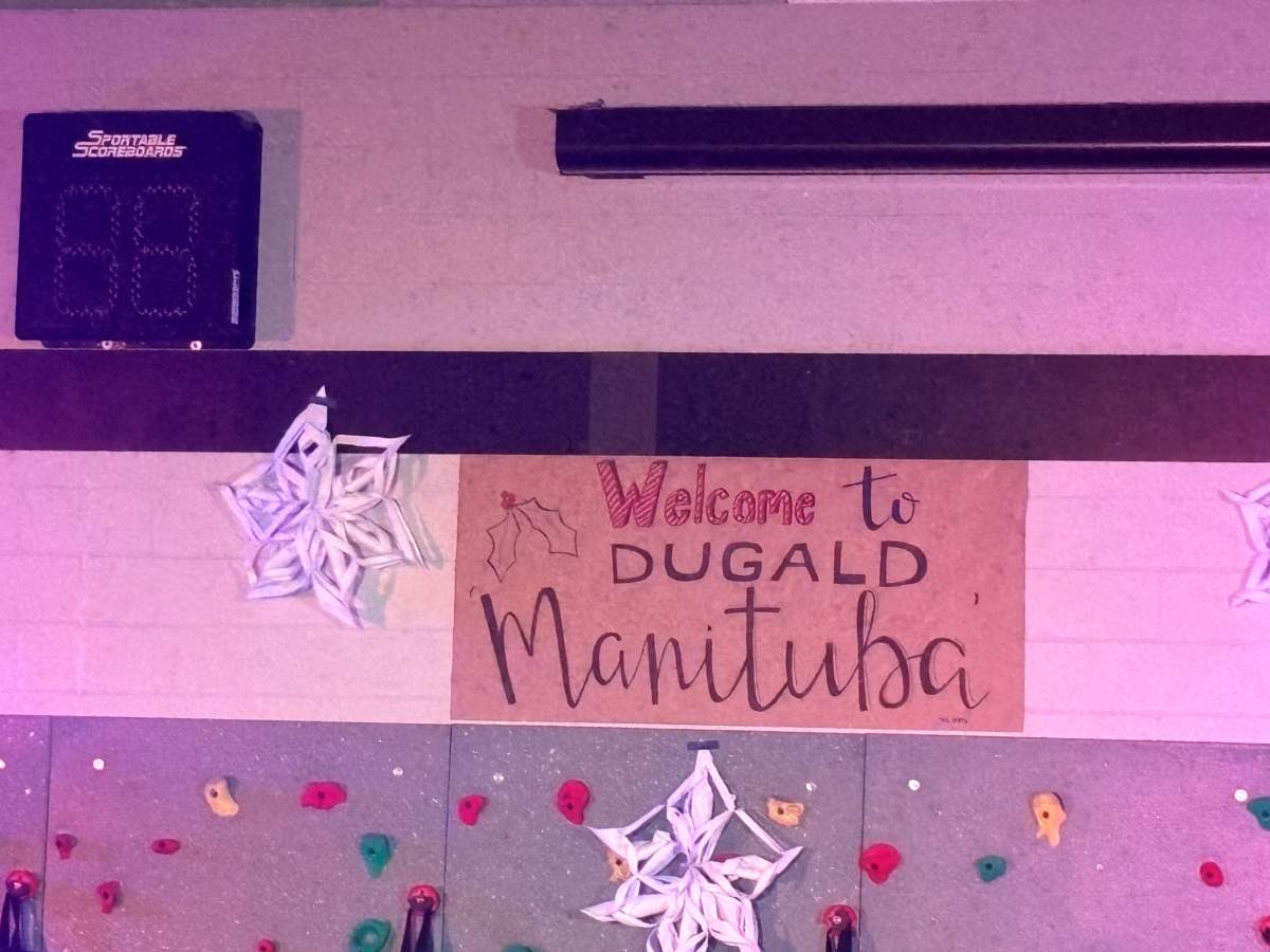 Dugald is embracing its tuba-centric fame, as evidenced by this sign at the school’s holiday concert on Wednesday.